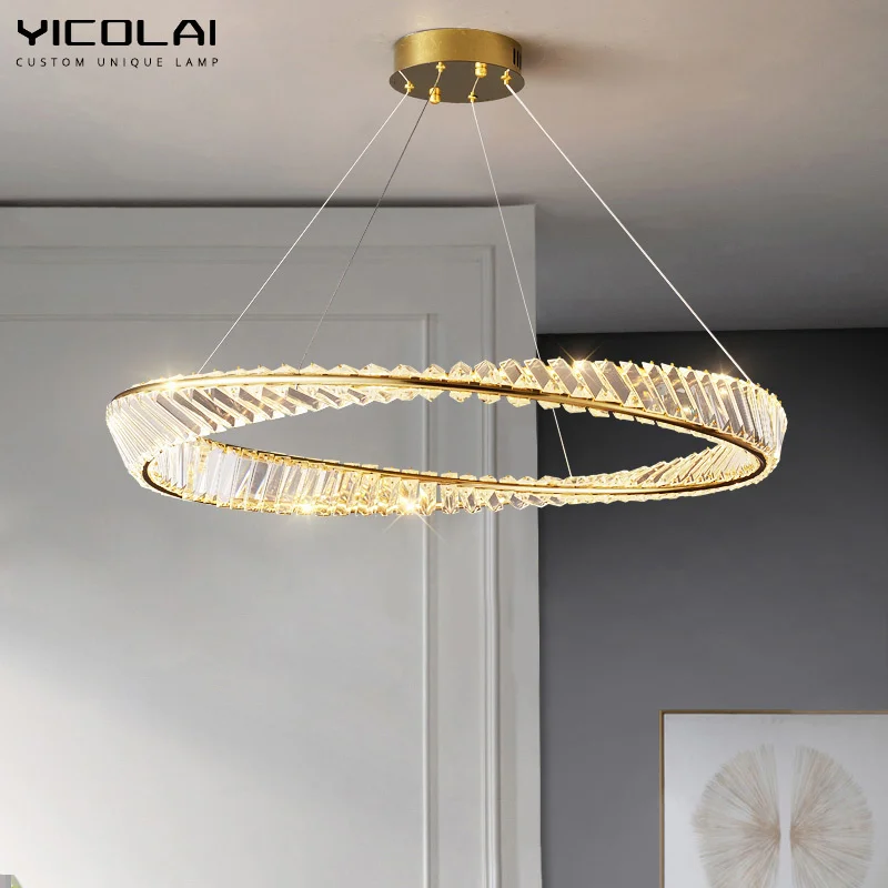 

Modern Gold LED Ceiling Chandelier For Living Dinning Room Bedroom Cliakroom Villa Luxury Crystal Glass Bright Lighting Fixtures