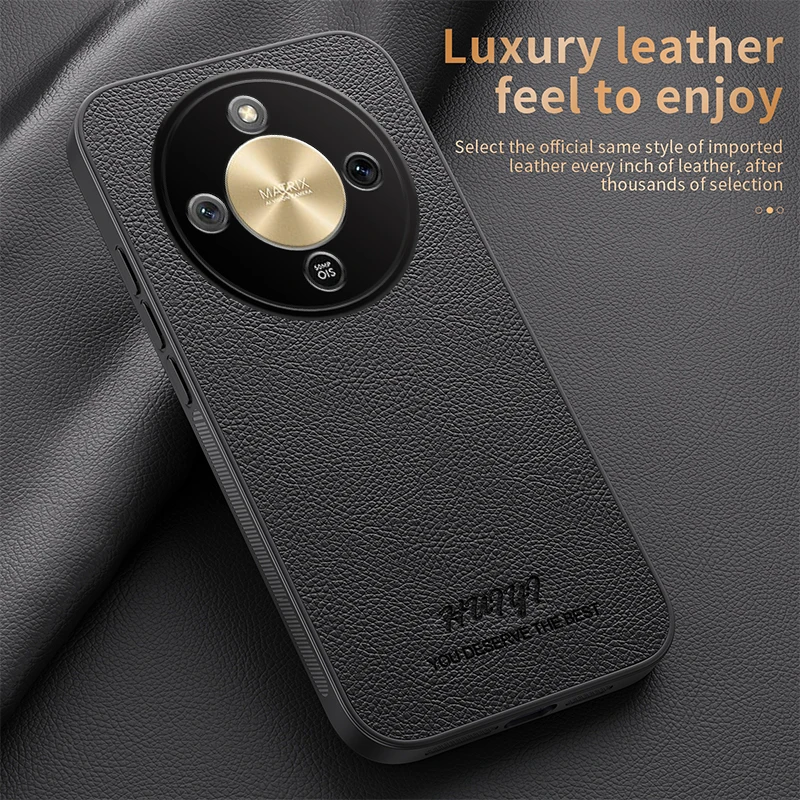 Leather Magnetic Charging Case - Business Anti-Fall Protective Cover