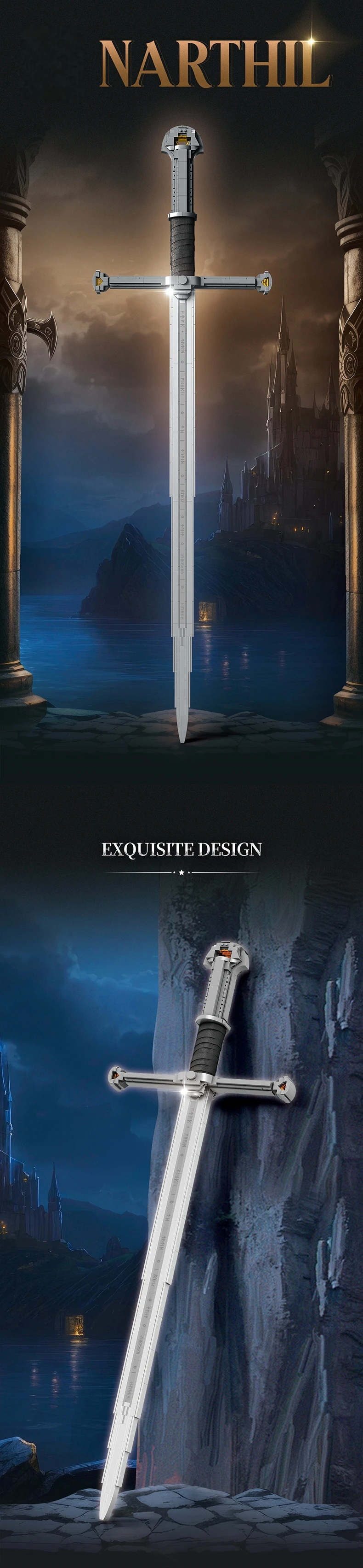 Narsil Sword Building Block Set - Front View