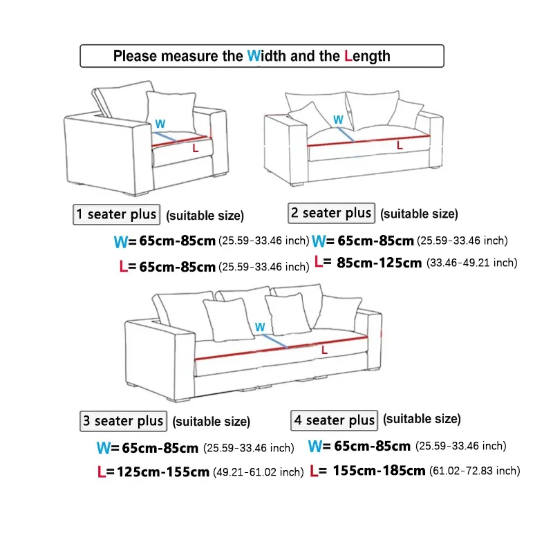 High elasticity Chenille sofa cover, monochrome sofa cushion cover, all-season universal, easy to install 5