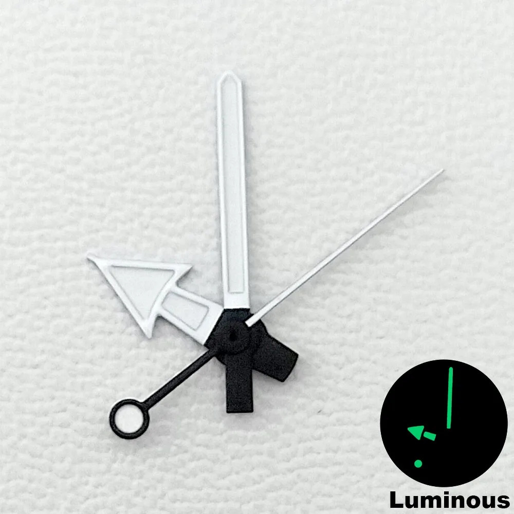 Mermaid/Harpoon Green Luminous Watch Hands Set in Multicolor Finish