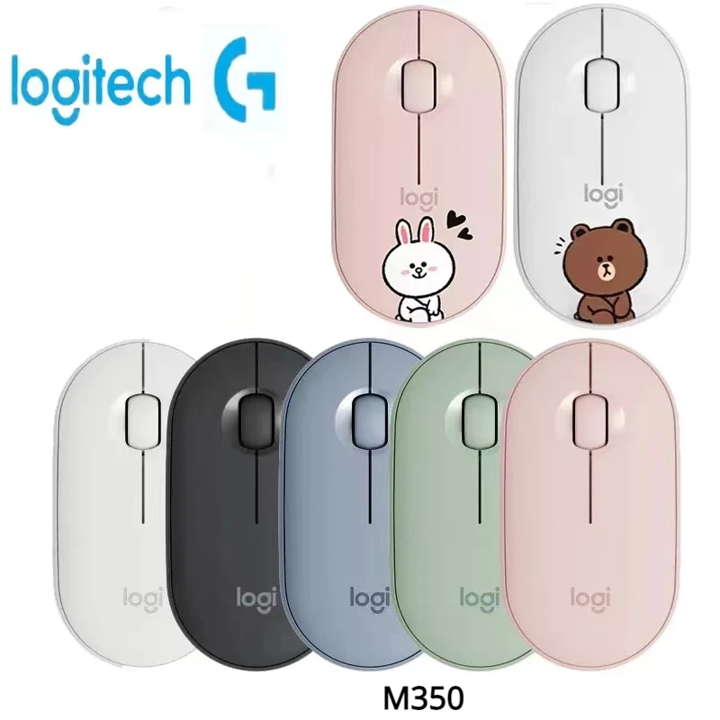 

High-quality Logitech Pebble M350 Wireless Mouse Bluetooth 1000DPI 2.4GHz Silent Slim Tiny USB Receiver Free Delivery Shipping