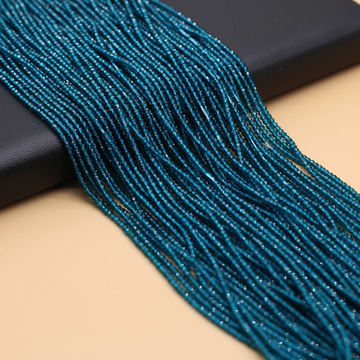 

190 Pieces 2mm Natural Stone Small Beads Lake Blue Spinels Loose Spacer Beads for Jewelry Making DIY Bracelet Necklace
