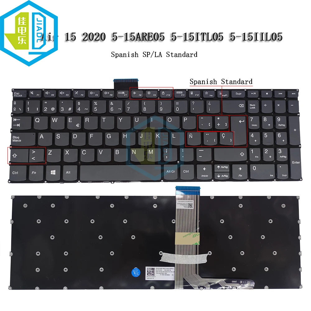 Teclado do Portátil Nós Espanhol Brasil para o ar 2023 do Lenovo 515alc05 Ideapad 5-15are05 15iil05 Ioga Magro 7-15imh05 15itl05 Pc4sb