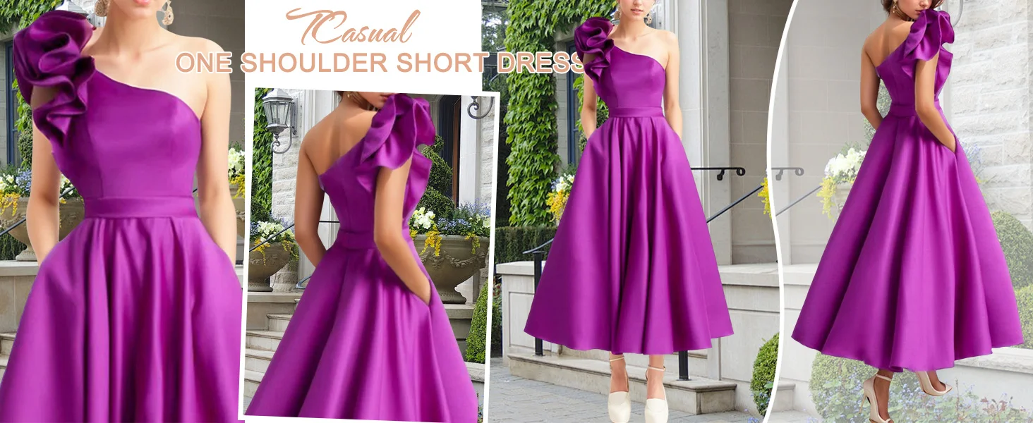 One Shoulder Elegant Evening Dress 
