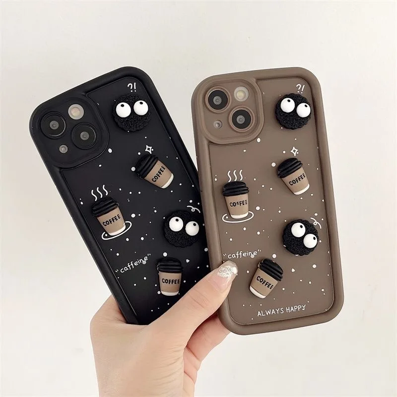 3D Cartoon Coffee Multistep TPU Soft Phone Case