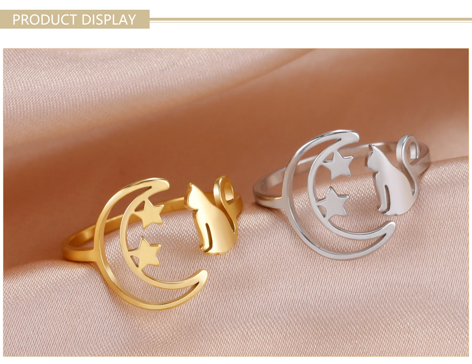 Stainless Steel Open Rings Women's Adjustable Finger Ring Fashion - PeticaDeals