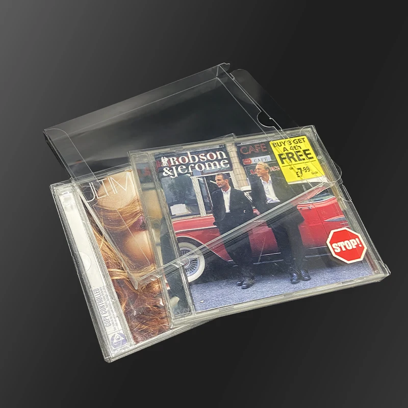 10PCS 투명 PET 디스크 CD 케이스 DVD 홀더 CD 슬리브 방진 방습 스토리지 주최자 커버 CD DVD 앨범 박스 케이스
