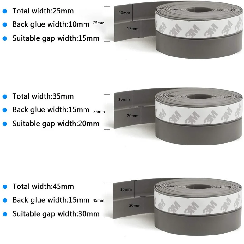 isolamento acustico weatherstrip windproof poeira adesivo fitas vedacao 5m 05