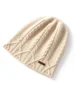 100% Cashmere Knit Cable Beanie Caps Solid Thick Soft Hat Fashion Autumn Winter Warm Highstreet Caps Women Pure Cashmere Bonnet 2