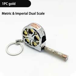 Compact Pocket Tape Measure | Durable Stainless Steel & ABS Casing | Dual System Precision Tool (Golden)