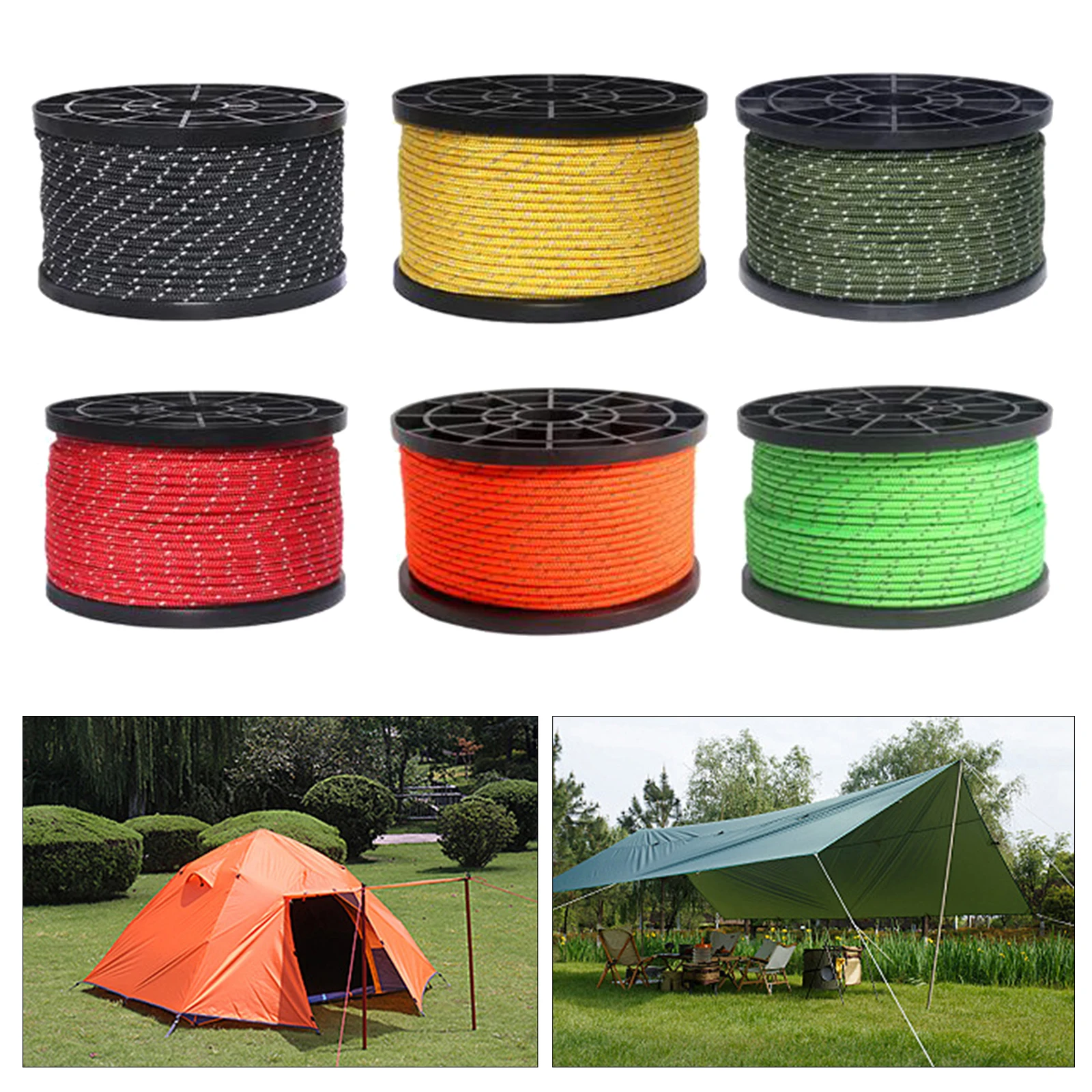 

Nylon Reflective Trip Guy Line Tent Gazebo Tarp Rope Cord Guide Outdoor 3mm