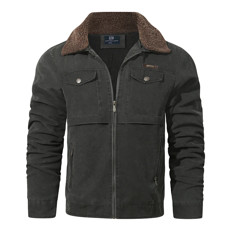 

Winter Plush Jacket Men Warm Leather Coat Motorcycle Jacket