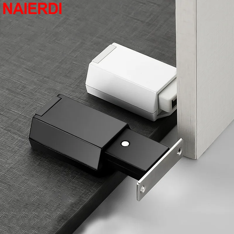 NAIERDI ZN80NBL Magnetic Door Catches Heavy Duty Push to Open Cabinet Catch for Hidden Door Handle Replacement Magnets Cabinet Latch