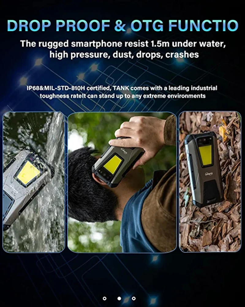 MX Warehous Unihertz TANK Rugged Night Vision Smartphone,Cell Phone,22000 mAh,8GB,256GB,108M Camera,66W PD,Helio G99 6