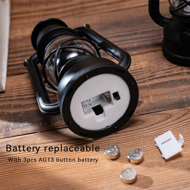 6cm Mini Led Retro Glowing Pony Lantern Simulation Cande Light Night Light Dollhouse Miniature Kerosen Lamp Home Decor Toy