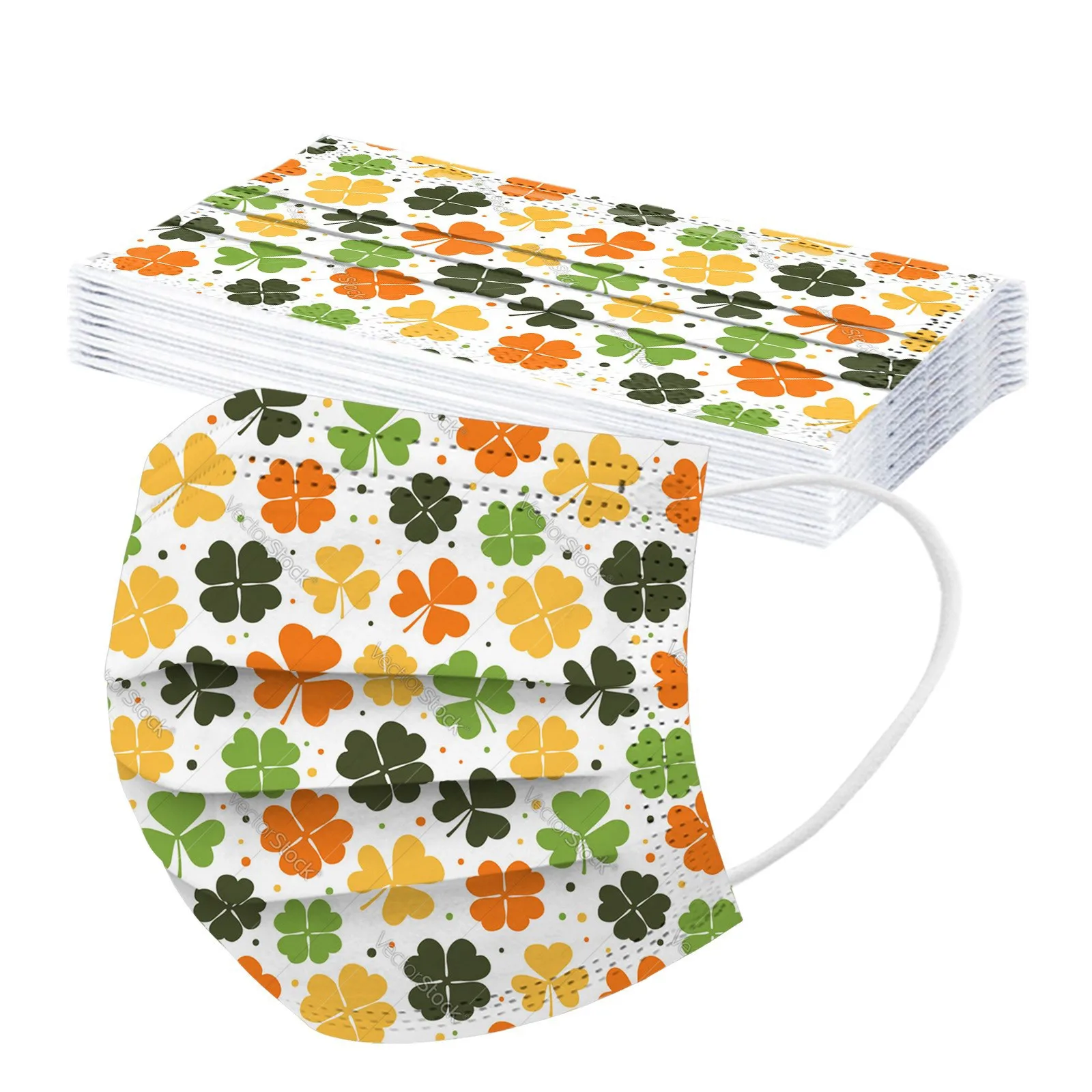 10Pcs Adult маска St. Patrick's Day Disposable Face Mask Green Printed Breathable Mask 3Ply Ear Loop mascarillas desechables 6