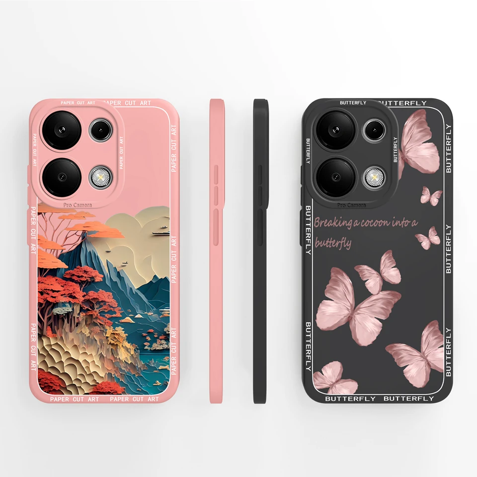 Beautiful Flower Liquid Anti-Fall Phone Case
