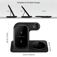 Foldable Wireless Charger 15W 3In1 Charging Station for Phone Earbuds Smartwatch Fast Charge Safety Protection Wide 2