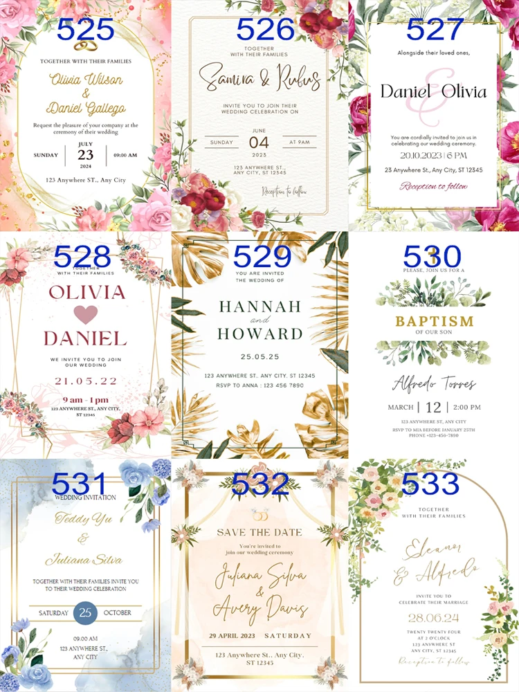 Greeting Cards Wedding Invitations 50pc 5.7x5.7inch Personalized Sweet XV Quinceanera Birthday RSVP