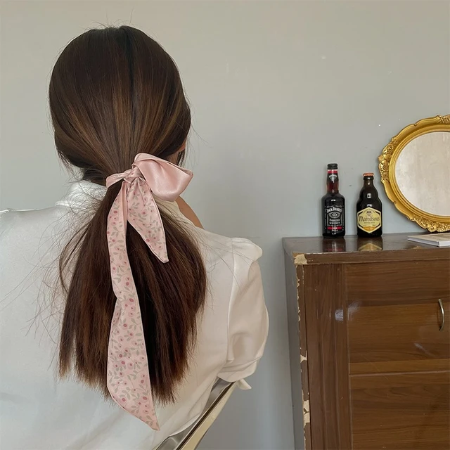 Korean Version of the Net Red Ins Small Fresh Long Ribbon Silk Scarf  Hairband Temperament Silk