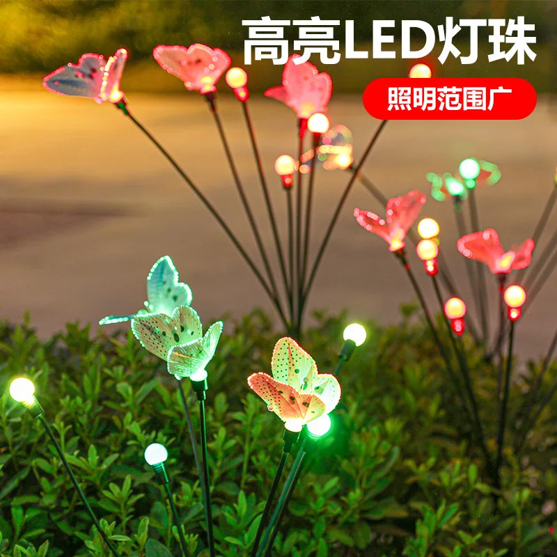 E2 Outdoor Solar Garden Lights Powered Firefly Lights Solar Outdoor Lamp Waterproof Garden Decor Home Lawn Lights for Decoration