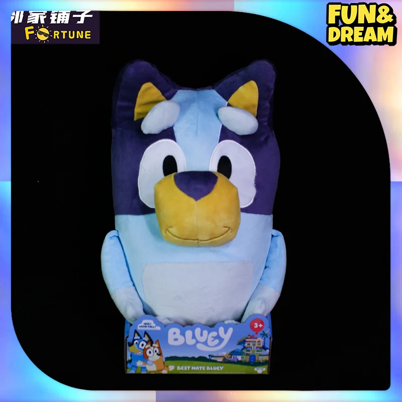 Genuine Bluey Family Bluey Anderfrienz Toy Handicraft Boy Bingo Doll Booker Kid Big House Model Toy Two Bluey Dolls 6