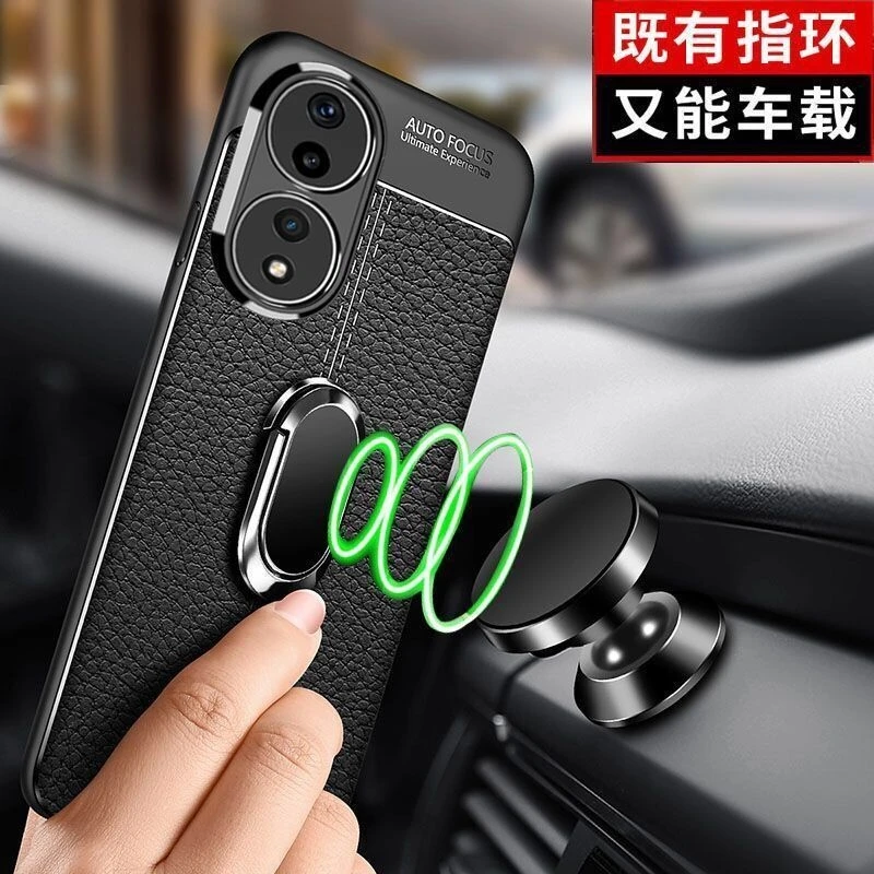 Luxury Shockproof Magnetic Phone Case with Holder Ring - Soft Silicone TPU Bumper