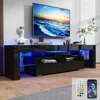 63in TV Stand 65/70 Inch TV,Modern LED TV Stand Living Room,Black Stand,High Gloss Entertainment Center Storage Drawer 1