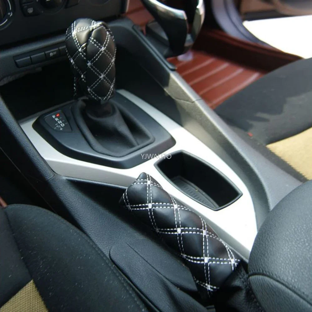 Hand Brake Cover Gear Shift Knob Automobile Parking Decoration Grid