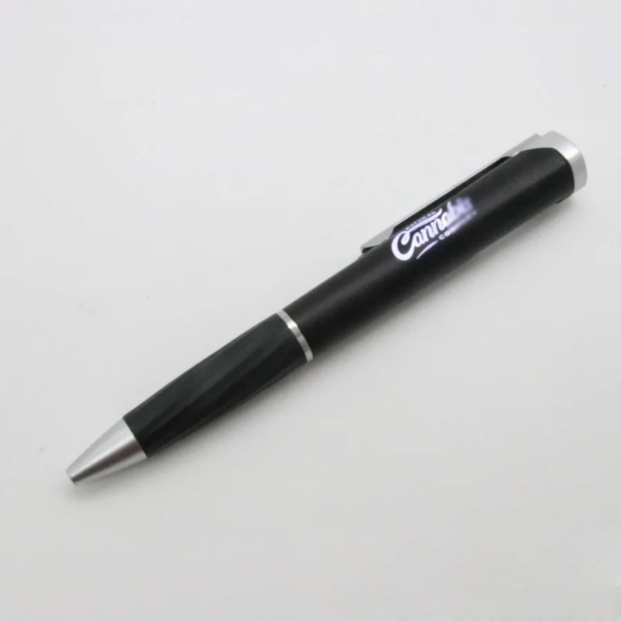 100pcs/lot Lighting Up Logo Pen Ballpoint  Pens Office Business Stationery Custom Logo Gift