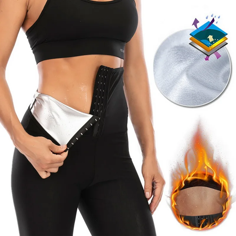 girdles Women Thermo Body Shaper Slimming Pants Silver Coating Weight Loss Waist Trainer Fat Burning Sweat Sauna Capris Leggings Shapers tummy tucker for women