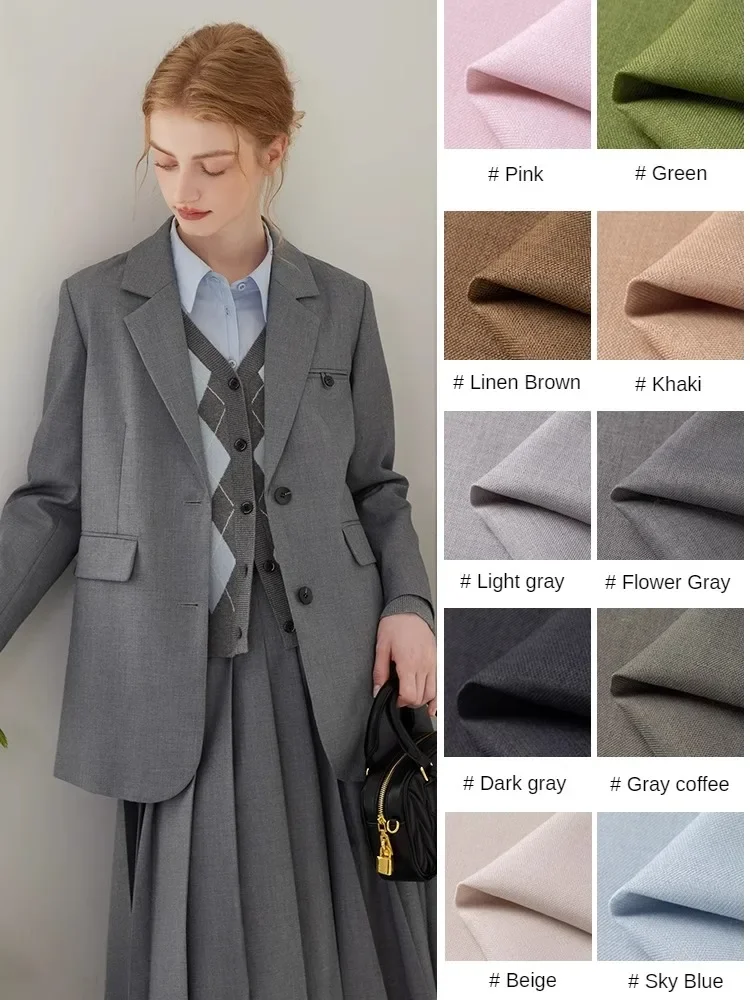 Micro Elastic Suit Fabric for Coats Skirts Dresses Sewing Anti-wrinkle Plain Comfortable Cloth Breathable