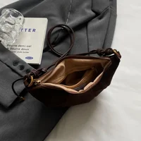 Velvet Material Zipper 2026 High Quality Shoulder Bag Solid Color Simple Fashionable Crossbody Bag Soft Western Style Handbag - Image 6