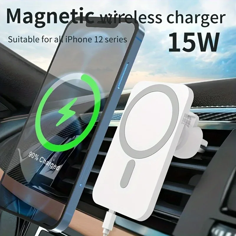 30W Magnetic Wireless Charger Car Charge For MagSafe iPhone 16 15 Pro Max Xiaomi Samsung Xiaomi Air Vent Clip Phone Holder Stand