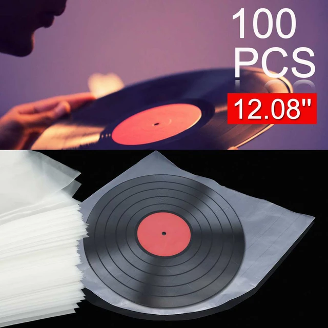 100Pcs lp sac de disque vinyle 12 pouces sac extérieur manchon de  protection noir emballage en plastique sac de disque vinyle disque tube