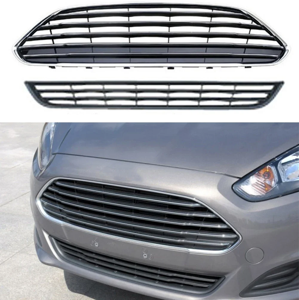 Für Ford Fiesta 2017- Vorne Kühlergrill Grill Schwarz / Chrom 5903107098206