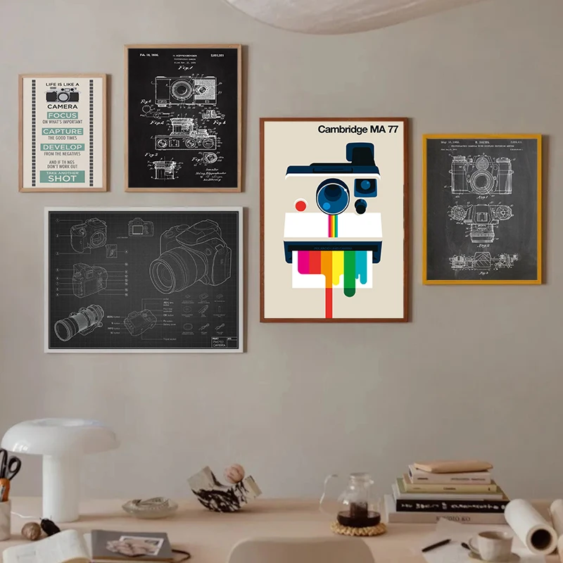 Vintage Old Style Camera Canvas Poster Simple Style Wall Art Picture For Living Room Bedroom Club Bar Modern Home Decor Gift