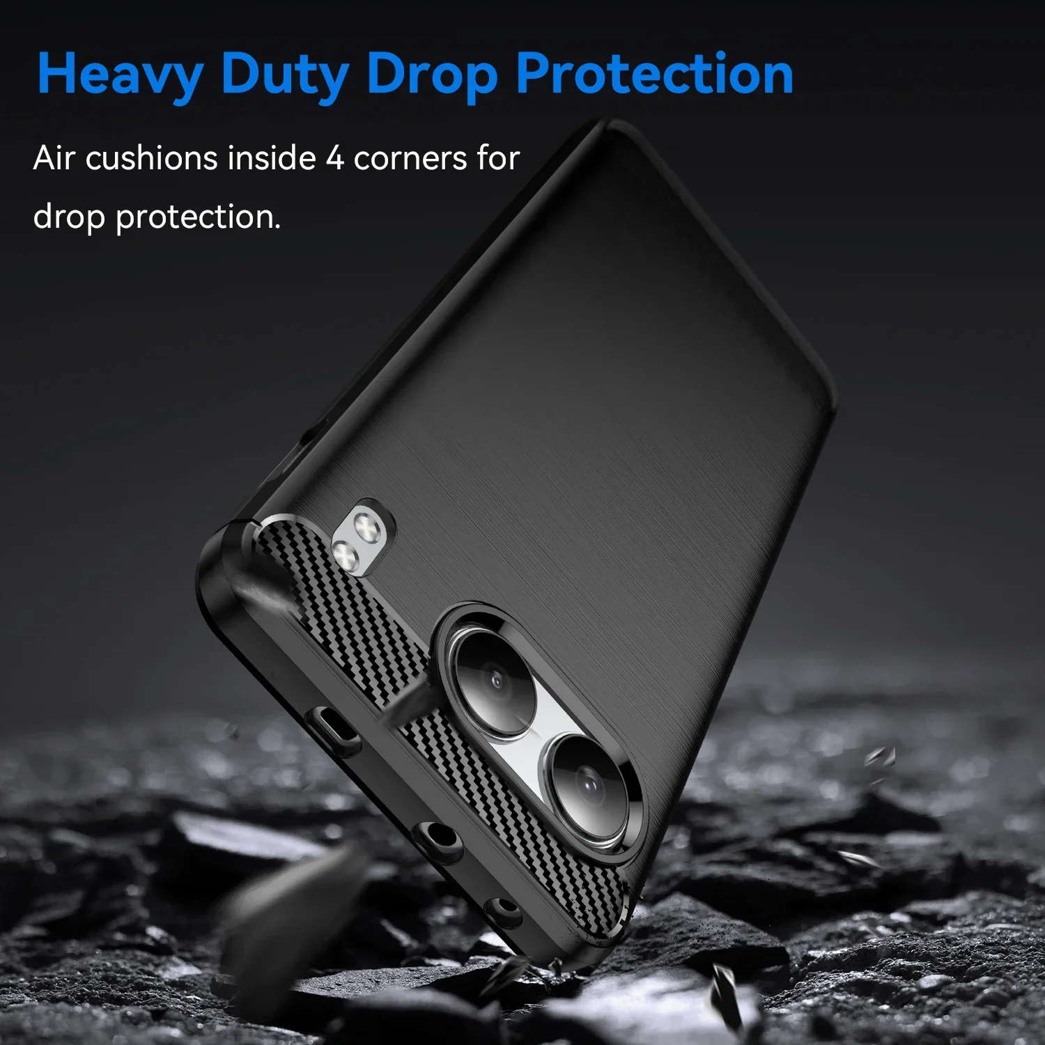 Luxury Carbon Fiber Silicone Rugged Armor Soft Cover for Business Professionals