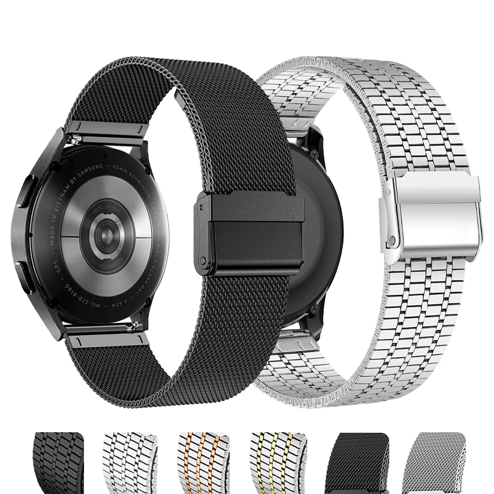 Premium 22mm Stainless Steel Sport Watchband - Metal Bracelet Strap
