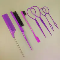 Ensemble de boucles de coiffure pour tout-petits, Topsy Rat Pony Tail Edge Peigne, Outils, Brosse à bord tressé, Accessoires de coiffure pour enfants, Femmes, Bol 4