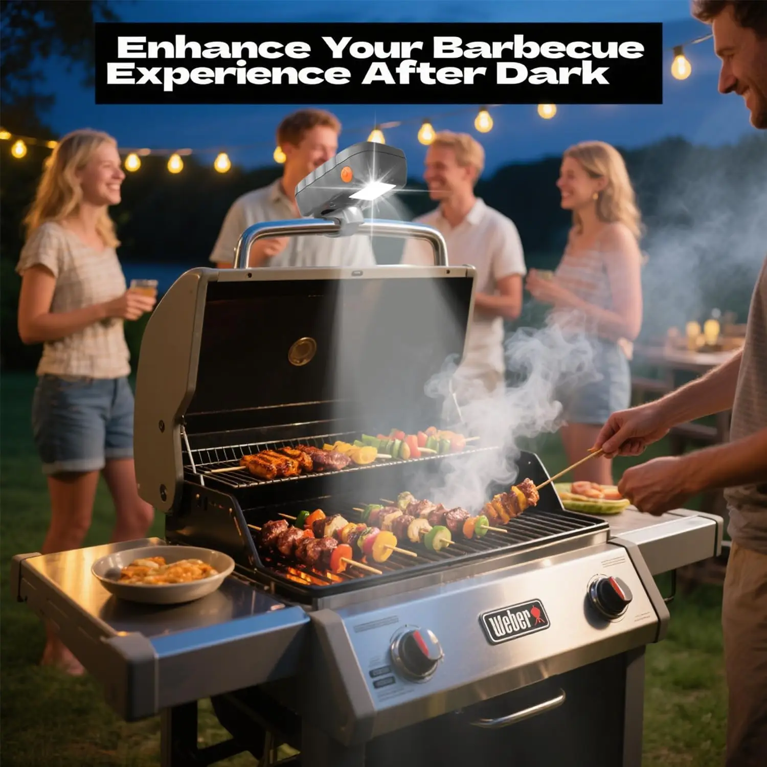 Grill Light Designed for Blackstone Griddle & Weber Grill, Automatic On/Off BBQ Light, Blackstone Griddle Accessories, LED