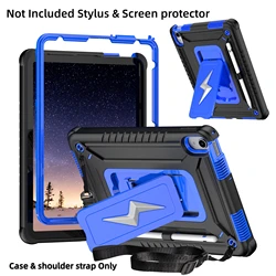 Shockproof & Drop - Resistant Tablet Case with Stand and Shoulder Strap - iPad 7th8th9th 10.2 (Black - Blue)