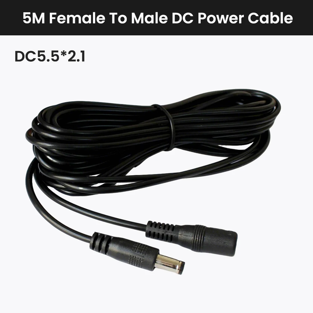 รูปสินค้า สายแยกไฟ DC ขนาด 5.5x2.1 มม. ยาว 5 เมตร สำหรับ LED และกล้อง