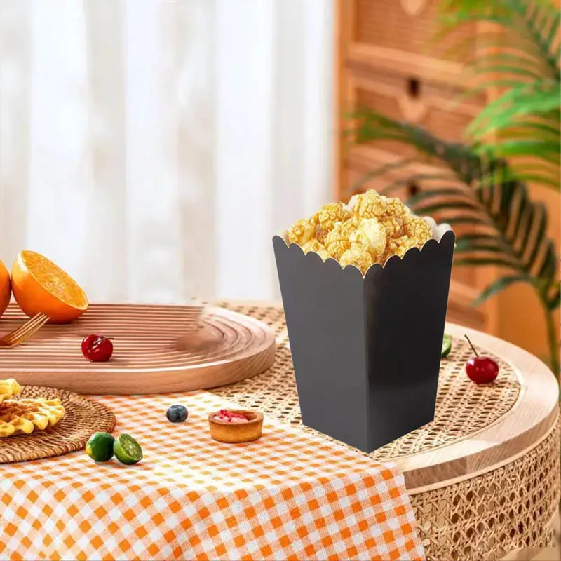 12Pcs Popcorn Box Einweg Einfarbig Papier Boxen Für Snack Süßigkeiten Cookies Verpackung Lebensmittel Badewanne Geburtstag Hochzeit Party liefert – Detail 8