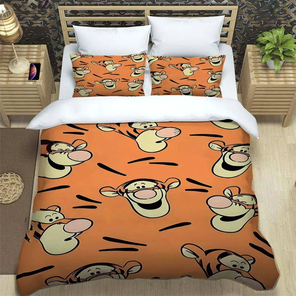 

Cartoon Disney Tigger Bedding Set Cute Home Decor Pillow Cases Quilt Covers Gifts for Family and Friends Comfortable and Soft