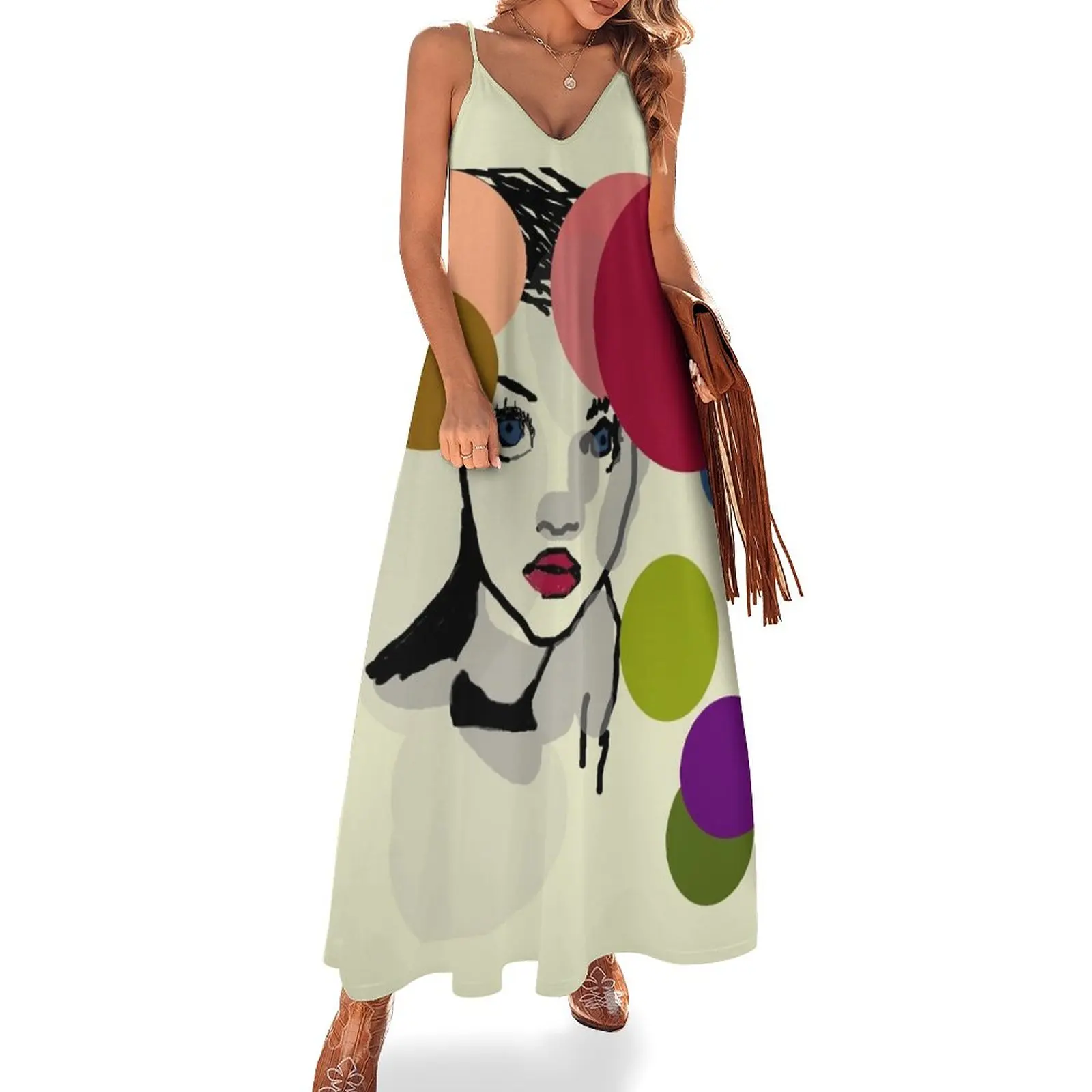 

Copy of abstract female Sleeveless Dress Women's summer suit summer dress woman 2024 Elegant gown Bridesmaid dress woman