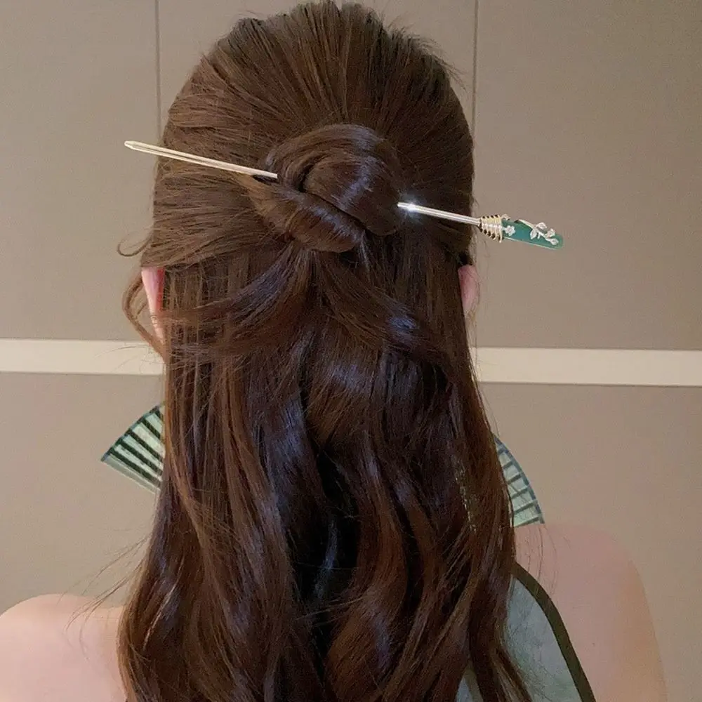 Description Picture 2 of itemFor Girls Leaf Pearl Ancient Style Hairstyle Tools Flower Hair Sticks Women Hanfu Hairpins Chinese Hair Fork Korean Hair Clip