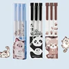 KACO Kawaii Gel Pen Stationery Quick Dry Signature Pens Set Press Type Quick Drying Pen Black ink Cute Panda Writing Supplies 5