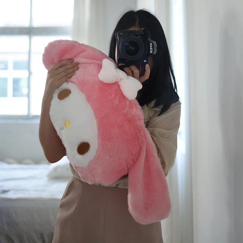 Big Size My Melody Plush Toy Hug Pillow Comfortable Back Cushion Sleeping Companion My Melody Plushies Sofa Decorative Pillow